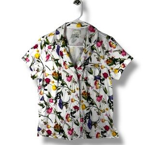 Ted Baker London Flourish Short Sleeve Pajama Sleep Top, Multi Floral, Size M